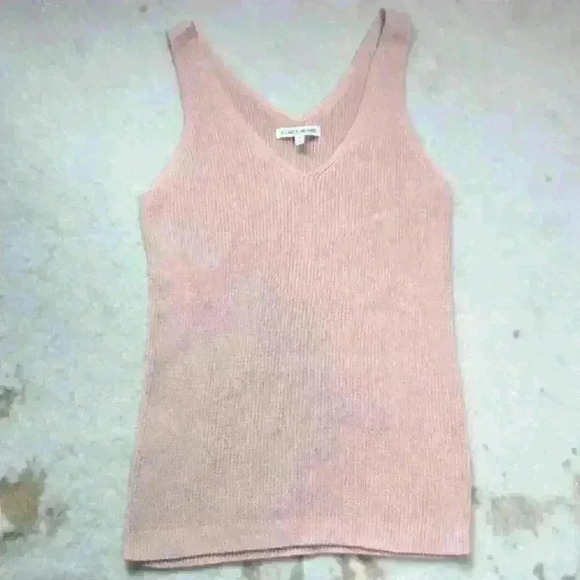 ELIZABETH & JAMES Tunic Length Knit Sleeveless V Neck Tank Peach Women Med - Picture 9 of 10
